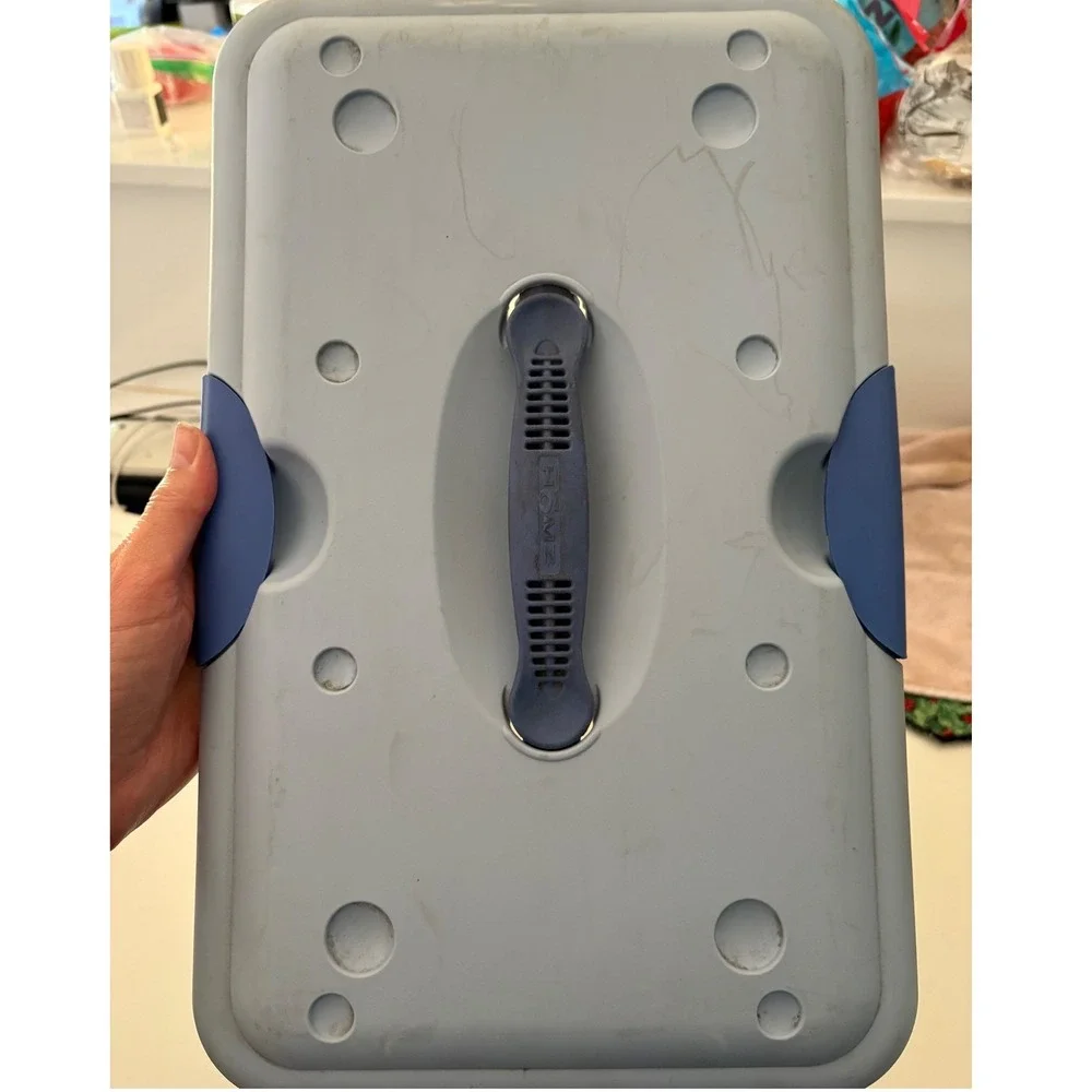 Homz SnapLock Select Tote n Go Hanging File Folder Box Clear Blue 7882TT-BL